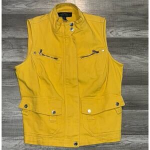 Vintage LRL Lauren Jeans Co Yellow Denim Utility Vest Medium